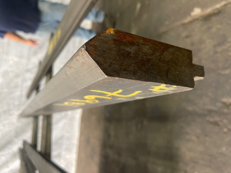 100-3/4" L, Pacific, male press brake die, 1-1/2" die width, 4" die height, 1/2" tang, #76981