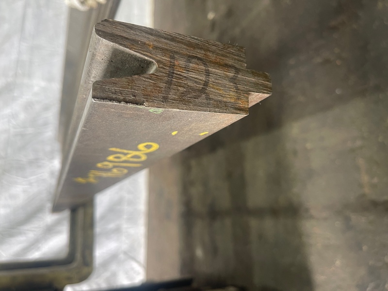 102-3/4" L, Pacific, acute female press brake die, 1-3/4" die width, 3-1/8" die height, 1/2" tang, #76986