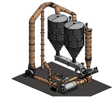 GEA flash dryer, partial gas recycling system, mineral drying, mild steel construction, unused, 2019
