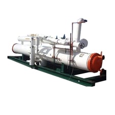 RVS, Glycol and Ammonia Cooled Chiller, 38 Ton, 7 passes, (184) 1-/4" diameter x 24' L tubes, 1227.74 sq.ft.