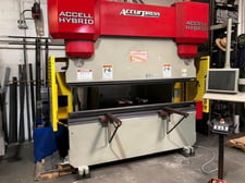 120 Ton, Accurpress #Acell-Hybrid-51208, 6-Axis CNC hydraulic press brake, 8' overall, 78" between housing