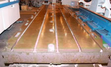 60" x 218" x 10", T-Slotted Floor Plate, (5) T-Slots, Cast Iron, #28374