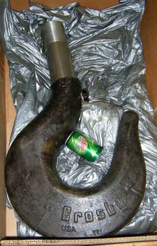 60 Ton, Crosby #TA, straight shank, 12" length, 3.75" diameter, alloy hook, 2005