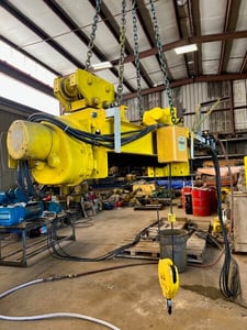 5 Ton, Yale #CEW5X89RT22S2, AIR Hoist with underhung motor driven trolley, 22 FPM hoist
