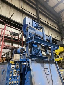 6 cu.ft. Wheelabrator #TBS-6, steel belt tumblast, 15 HP direct drive wheel,pneumatic door