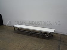 35-3/4" wide x 17.8' long, Stainless Steel table top conveyor, (2) 8" wide x 189" long retracting pack