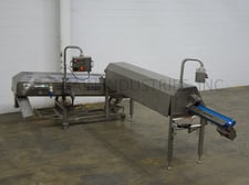 Sormac #WOS-1A/UP-8000, peeler, topper & segmentor, 75-85 pieces/minute, swing arm controller, mounted on