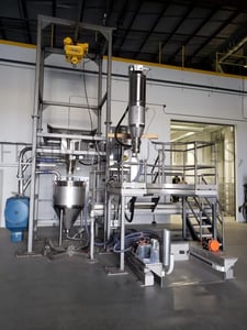 Complete bulk bag unloading, conveying & column tank filling system, IEDCO Industrial Equip & Desig, up to