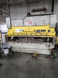 120 Ton, Komatsu #PHS110x3, hydraulic press brake, 10' overall, 105" between housing, 6.7"stroke