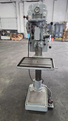 Alzmetall #AB3-ESV, drill press, 200-1400 RPM, 11.25" spindle to column, 22" x24"tbl., 6" quill stroke