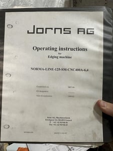 252" Jorns #NORMA-LINE-125-CNC400A-6.4, folding machine, AMS Jorns Touch Screen Control, Back Gauge, 1999