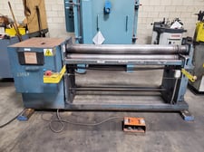 5' x 10 gauge New Dimension #P5-125, power pinch plate rolls, 5" roll diameter, 3 roll design, 1989