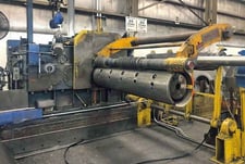 40000 lb. Warner & Swasey, recoiler, 20" dia x 78" face drum, hydraulic grip & expansion