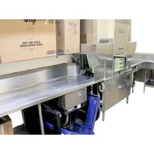 Hobart #C-44, Dishwasher Line, 212" x 144" stainless line, 19.75" x 19.75" x 3.75" H tray, 6 tray max capacity
