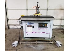 Brandt #F-13, Top & Bottom Trimmer, 1/2" - 2-3/4" panel thickness, 31" x 48" table, 0.5 HP - 11800 RPM, 2002