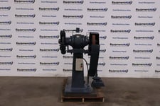 12" Valley Electric, pedestal grinder w/2" x92" belt attachment, 3 HP, 10" x1-1/2" grinding wheel