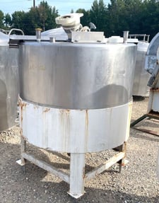 400 gallon Cone Bottom Stainless Steel Tanks, 4' 6" diameter x 2' 6" T/T w/ 2' 6" deep cone, 2 qty.