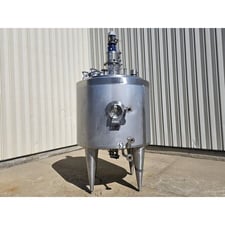 528 gallon Food & Biotech, Stainless Sanitary Jacketed Insulated Mix Tank w/ Agitator, 59" x 51" vertical