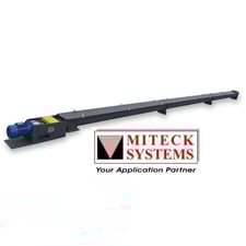 6" diameter x 30' long, Miteck Systems Pvt. Ltd., Carbon Steel Industrial Screw Auger Conveyor, 32' 2" L