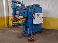 100 KVA Sciaky #PMM2TC, rotary seam welder, 10" X 36" throat, 5" stroke, 460V.