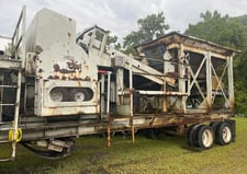 18" x 60" McLanahan, 3-roll crusher, mounted on portable 2-axle chassis, Feed Hopper