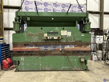 90 Ton, Cincinnati #90CB10, hydraulic press brake, 12' overall, 126" between housing, 8" stroke, 1985