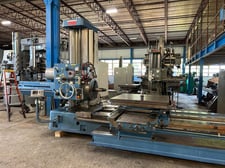 4" Tos #W100A, table type horizontal boring mill, 49" x49" built-in power rotary table, 4-Axis AcuRite