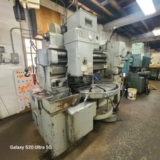 Fellows #36-6, gear shaper, 40" dia., 6" stroke, 4" spindle diameter, T-slotted tables, tooling