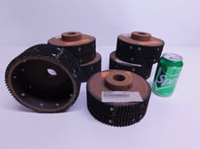 Conveyor Lagging Roller, 1-1/4" diameter Bore, 6-5/8" Flange outside dimension, 3-3/8" H x 2-3/4" width, qty.