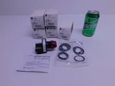 Allen-Bradley, Pilot Light, 120 V, XFMR Type, Red Lens, qty. 5, NEW