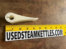 Hamilton style steam kettle poly scraper, w/1/2" dia. hole & 1/4" rectangle open end slot