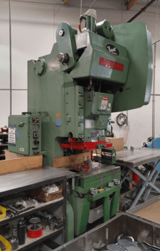 75 Ton, Bliss #C-75, OBI press, 6" stroke, 15" Shut Height, 45 SPM, 13" Throat, air clutch, 36" x 24" Bed