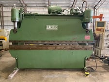 70 Ton, Pacific #70-10-8, manual back gauge, 10' overall, 99.5" between housing, foot pedal