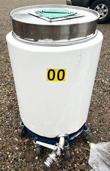 55 gallon Stainless Steel Drums w/Clamp on Lid and Bottom outlet, 22" diameter x 33" depth x 43" H, qty. 5