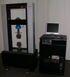 22500 lbf. (100kN) Instron #1125 Extra Tall, 52" Compression Testing Opening, 22" x8" table