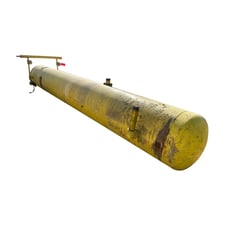 215 gallon Horizontal Ammonia Receiver, 20" diameter x 144" L tank