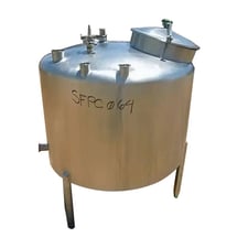 120 gallon Stainless Steel Balance Tank, 41-1/2" diameter x 27" straight wall, 18" Manway