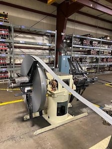 6000 lb. Dallas #DDPR-6000x24, double end uncoiler, 24" mandrel length, 60" outside dimensions, 16"-21" ID