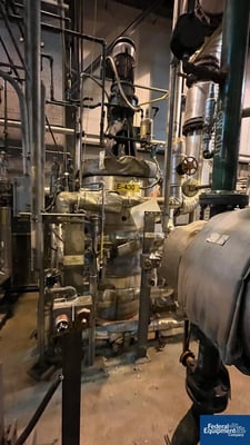 67 sq.ft. GEA Canzler Thin Film Evaporator, 904L Stainless Steel, 3.2/16 Bar, 1716 liters, 600 mm diameter