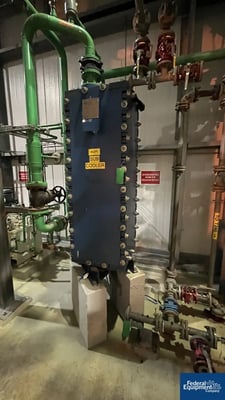 149.6 sq.ft. SGL System #KV4D18-V-NSI-PTFE-CS, Carbon Graphite Block Heat Exchanger, 100 psi @ 356°F shell &