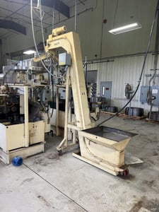 8" wide, Angor #AMH-200M, magnetic conveyor loader, 107" discharge height, 36" x 29" x 22" D hopper