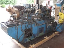 Economy #5200, double end pointing machine, 1-1/2" part diameter, 1-1/2" to 48" work length, 3600 PPH