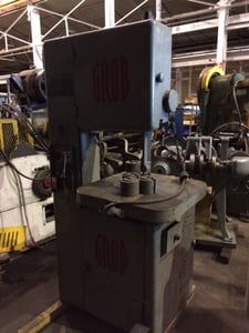 18" x 9" Grob #NS18, vertical band saw, tilting table, foot activated power feed
