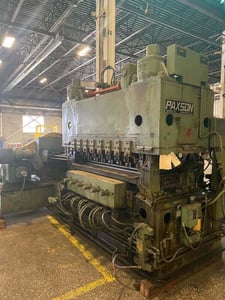 60" Paxson, 6-Hi precision leveler, 19 work rolls, 1.625" work roll diameter, driven entry pinch rolls