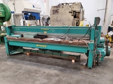 12 gauge x 10' Wysong #1210, mechanical shear, 15 hold downs, 112" squaring arm, 1964