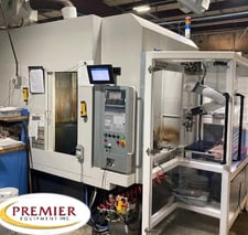 Brother #TC-32BN-QT, CNC drill & tap with 2 face pallet changer, CNC-B00 Control, with Nachi robot, 2017