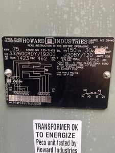 75 KVA 33260GY/19200 Primary, 208Y/120 Secondary, 3 phase, Padmount Transformer, New