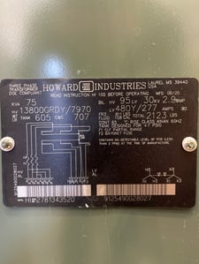 75 KVA 13800GY/7970 Primary, 480Y/277 Secondary, 3 phase, Padmount Transformer, New