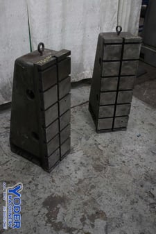 12" x 36" x 18" T-slotted angle plates, 1 pair, cast iron