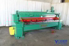 1/4" x 10' Wysong #1025, power squaring shear, 36" front operated back gauge, 16 hold downs, 10 HP, #63761